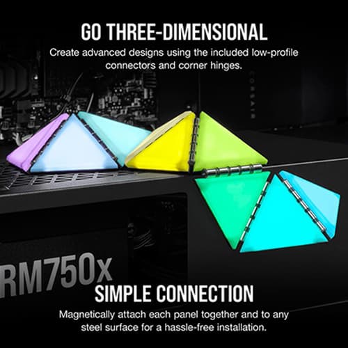 Corsair iCUE LC100 Mini Triangle Case Accent RGB Lighting Panels (9X Tile Starter Kit)